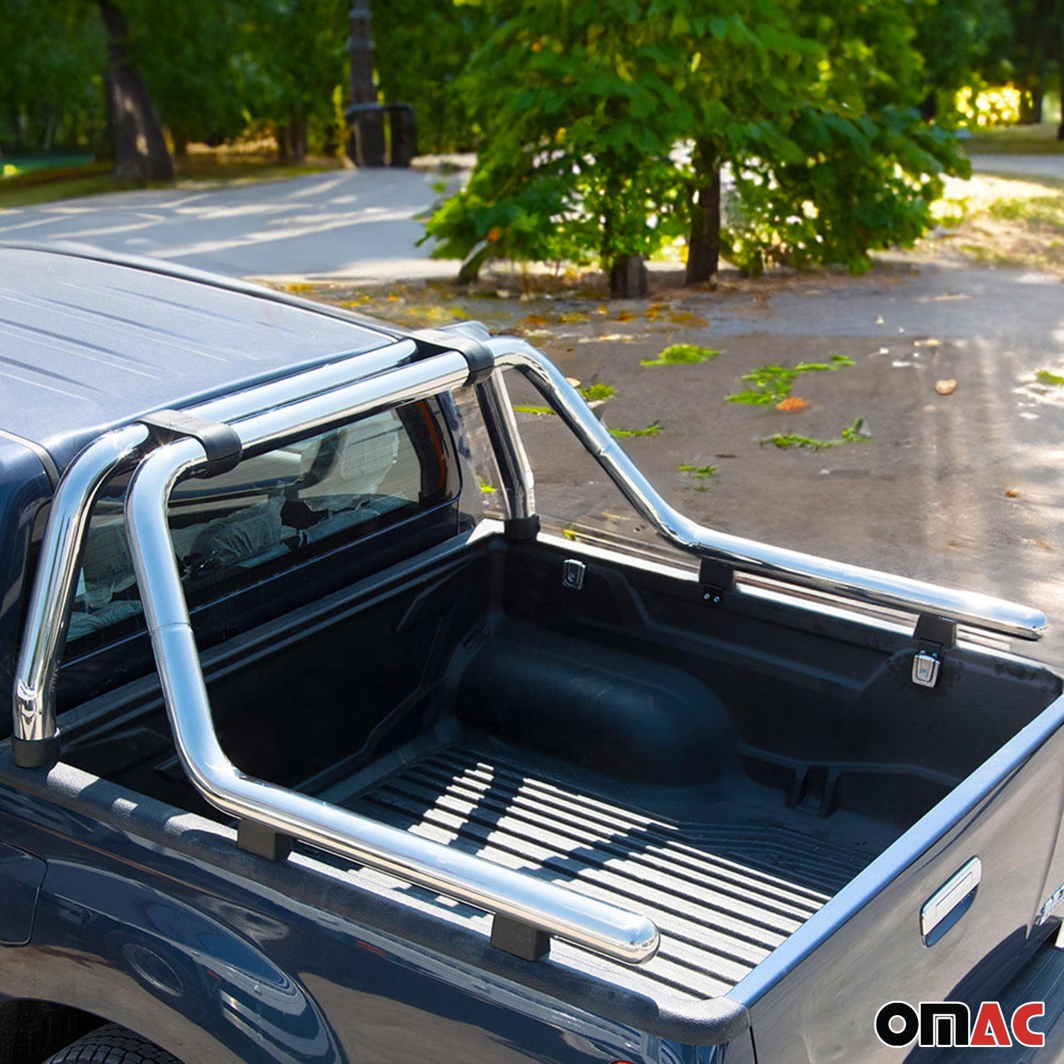 Überrollbügel Rollbar für Nissan Navara D22 1999-06 Gefärbten Stahl Ø76 Schwarz OMAC DE