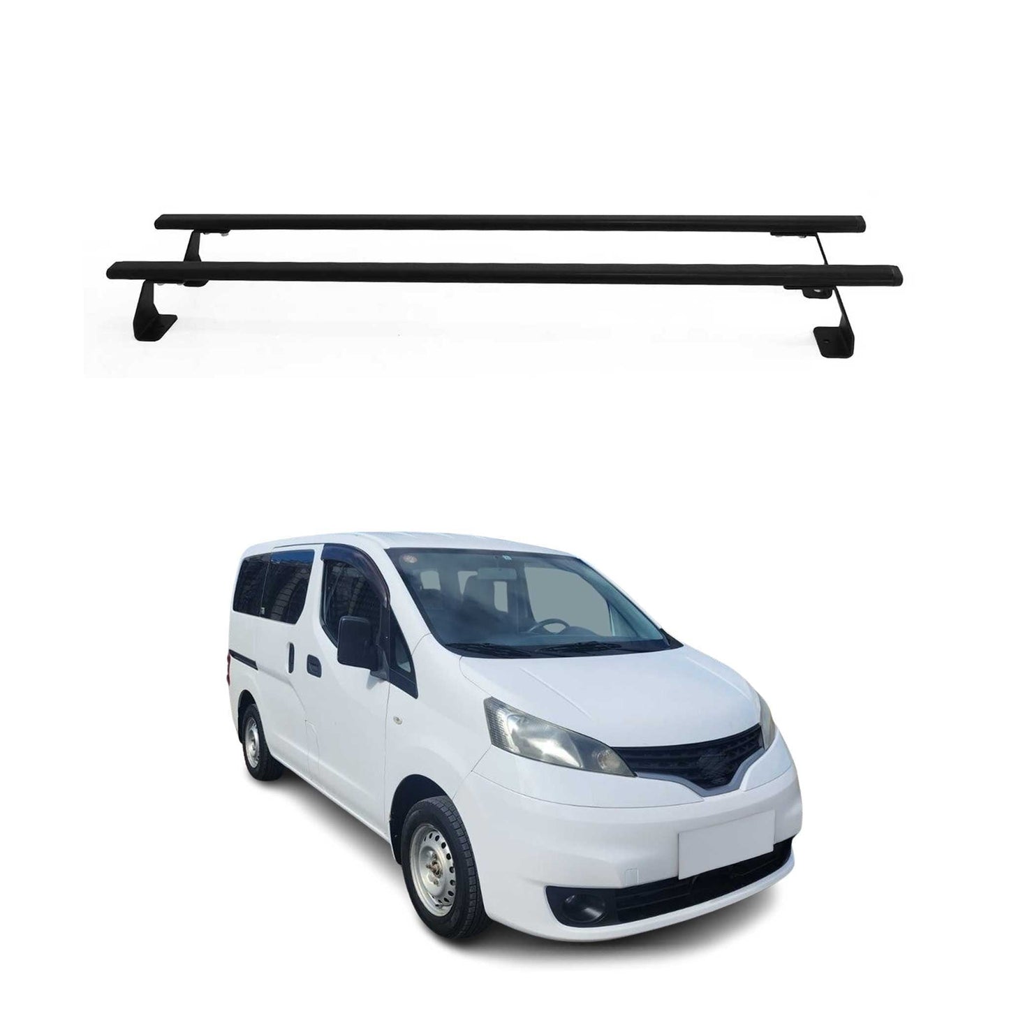 Dachträger Grundtäger für Nissan NV200 2009-2021 75kg Stahl Schwarz 2 tlg OMAC DE