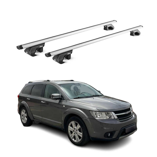 Dachträger Grundtäger für Fiat Freemont 2011-2016 90kg Alu Silber 2 tlg ABE OMAC DE