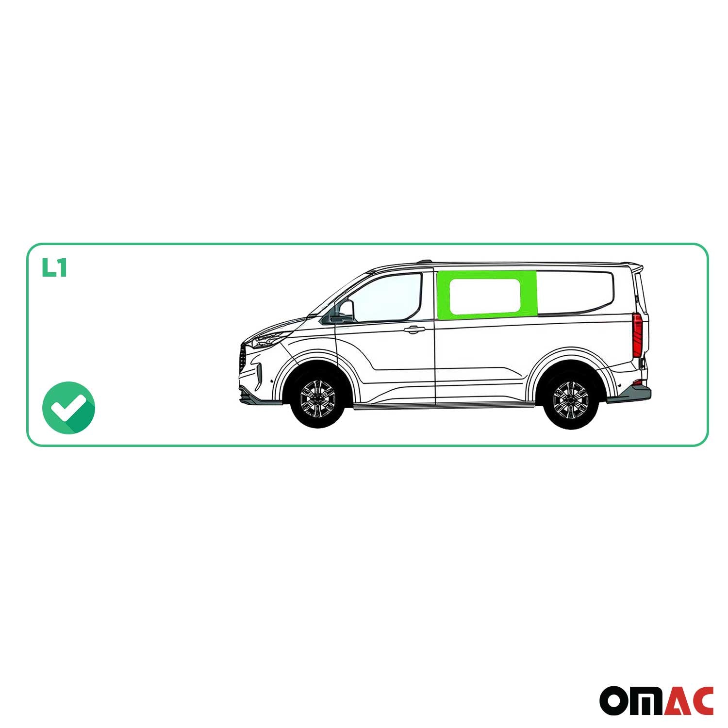 Seitenfenster Vorne für Ford Transit Custom V710 2023-2025 Links L1 L2 Dunkel OMAC DE