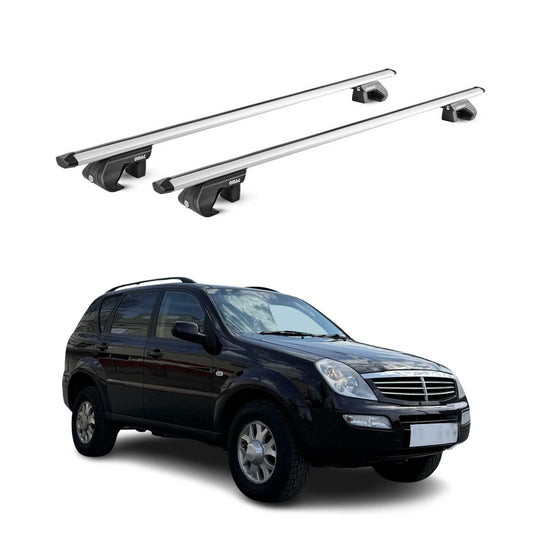Dachträger Grundtäger für Ssangyong Rexton I 2001-2006 5 tür 90kg Alu Silber ABE OMAC DE