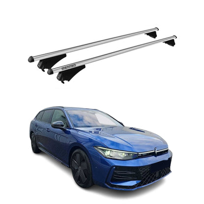 Menabo Dachträger Grundtäger für VW Passat B9 Kombi 2023-2025 75kg Alu Silber 2x OMAC DE