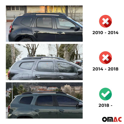 Dachträger Grundtäger für Dacia Duster mk2 2018-2021 Pre-FL 75kg Alu Schwarz 2x OMAC DE