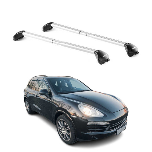 Dachträger Grundtäger für Porsche Cayenne 2010-2018 5 tür 100kg Alu Grau 2x ABE OMAC DE