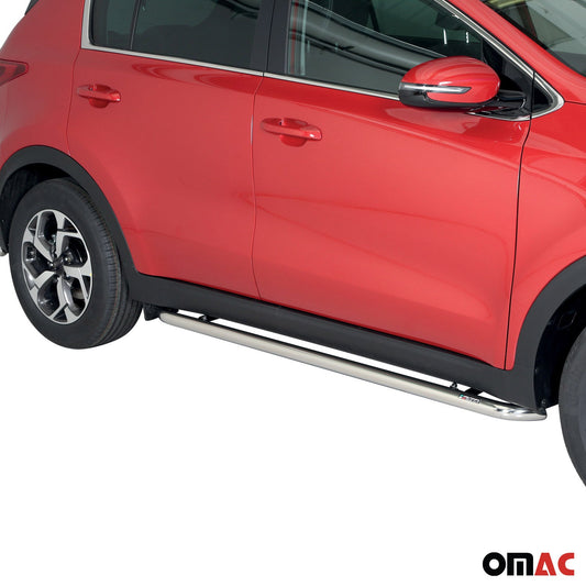 Stahl Seitenschweller Schwellerrohre für Kia Sportage 2016-2020 Silber OMAC DE