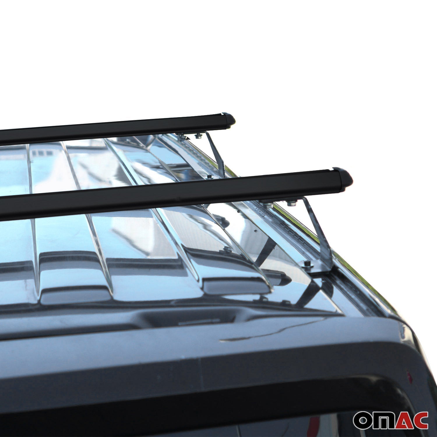 Dachträger für Ford Transit Custom / Tourneo Custom 2023-2025 75kg Schwarz 2tlg OMAC DE