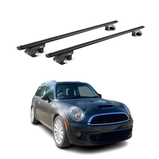 Dachträger Grundtäger für Mini Clubman R55 2007-2014 90kg Alu Schwarz 2 tlg ABE OMAC DE