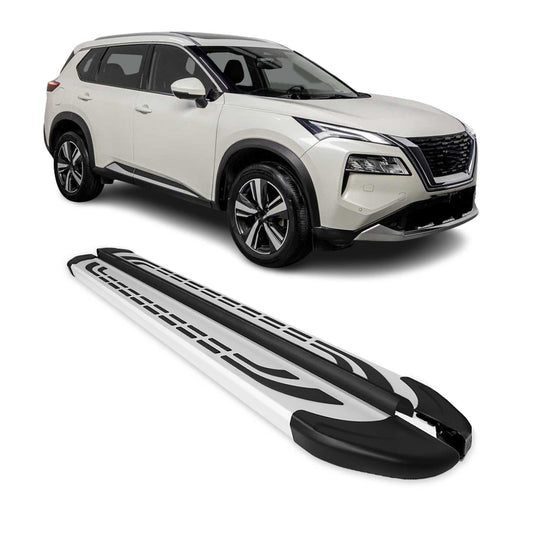 2021-2025 Nissan X-Trail Trittbretter Seitenschweller Seitenbretter Alu Grau OMAC DE