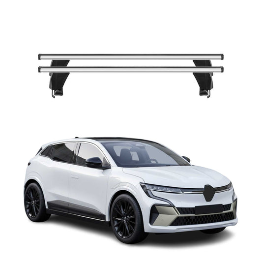 Menabo Dachträger Grundträger für Renault Megane E-Tech 2021-2025 Alu Grau 2tlg OMAC DE