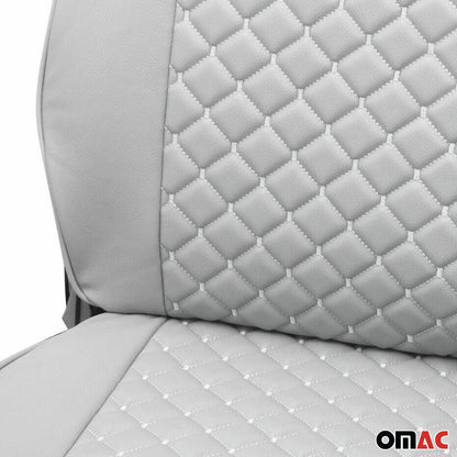 Sitzbezüge Schonbezüge für VW Transporter T4 1990-2003 Kunstleder Grau Weiß 2+1 OMAC DE