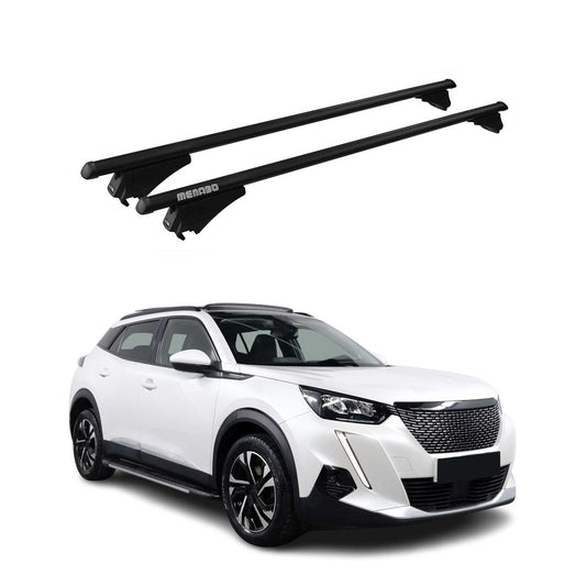 Menabo Dachträger Grundtäger für Peugeot 2008 2019-2025 75kg Alu Schwarz 2 tlg OMAC DE