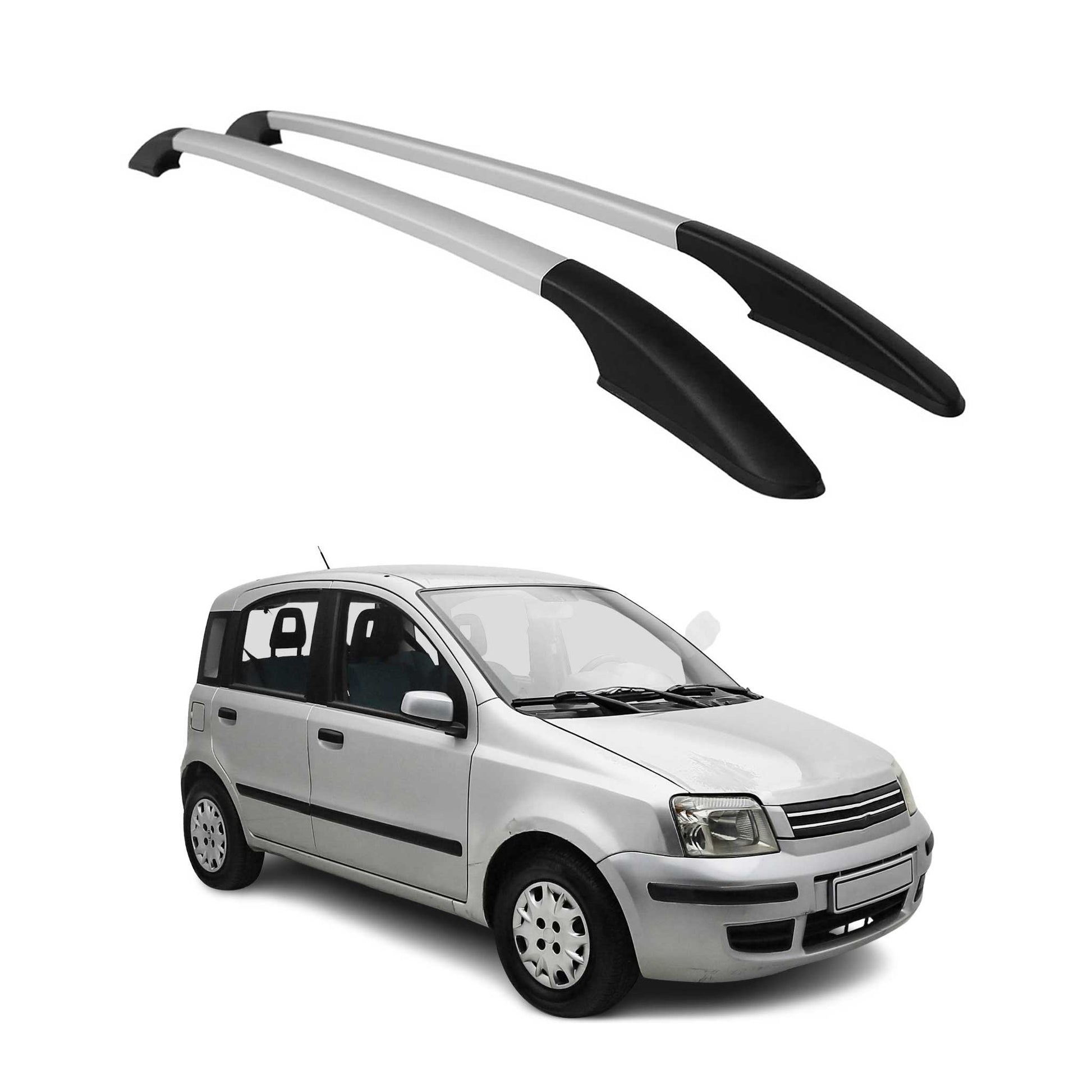 Dachreling Relingträger für Fiat Panda 2003-2012 Aluminium Silber 2 tlg OMAC DE