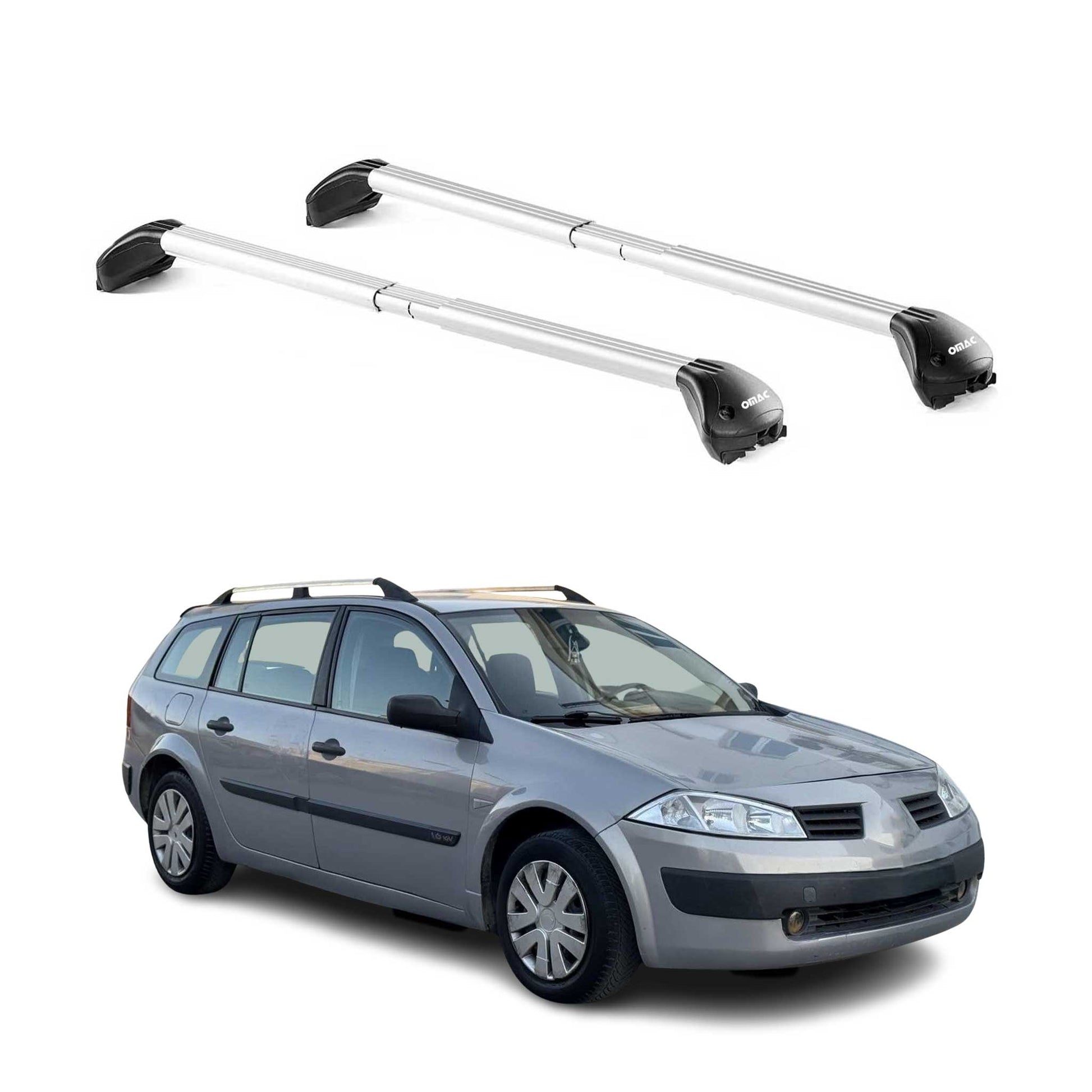 Dachträger für Renault Megane II III Kombi 2002-2016 5 tür 100kg Alu ABE Silber OMAC DE