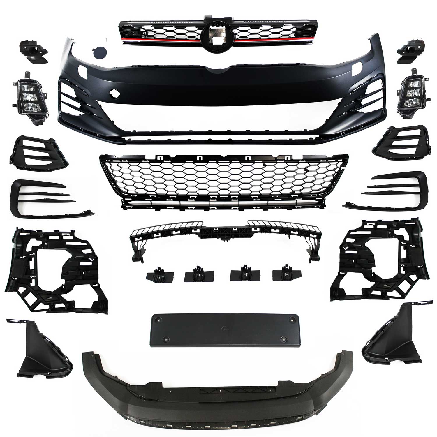 JOM Frontstoßstange Stoßstange für VW Golf 7 2012-2017 Schwarz OMAC DE