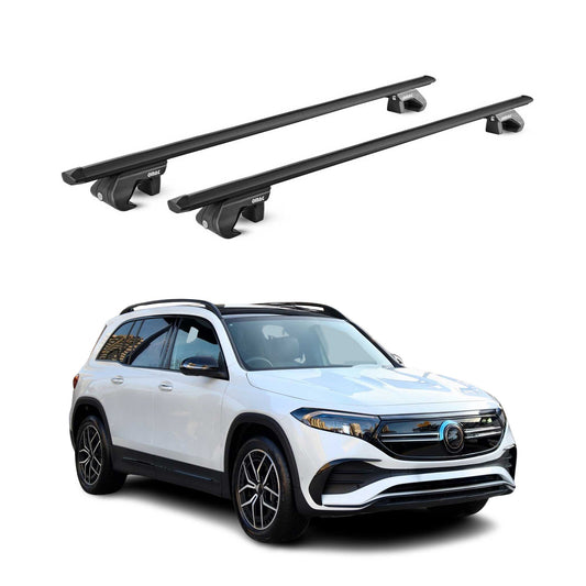 Dachträger Grundtäger für Mercedes EQB X243 2021-2025 90kg Alu Schwarz 2 tlg ABE OMAC DE