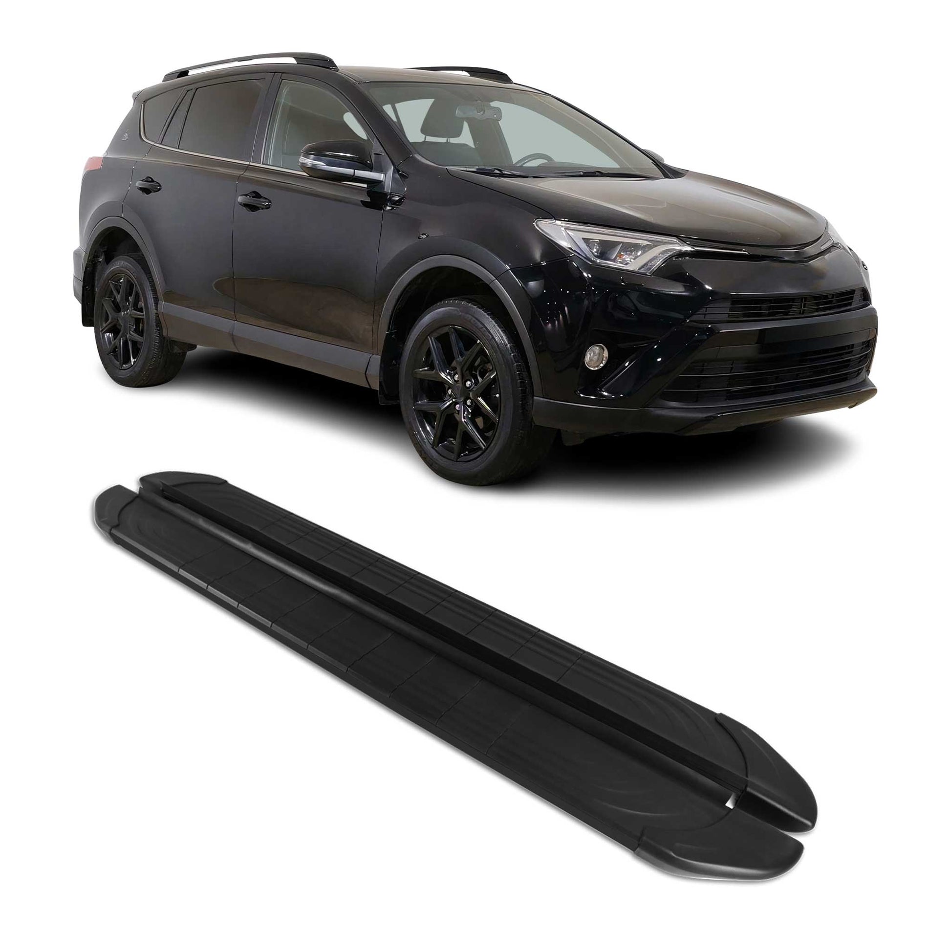 Seitenschweller Trittbretter für Toyota RAV4 Hybrid 2018-2025 Schwarz 2 tlg OMAC DE