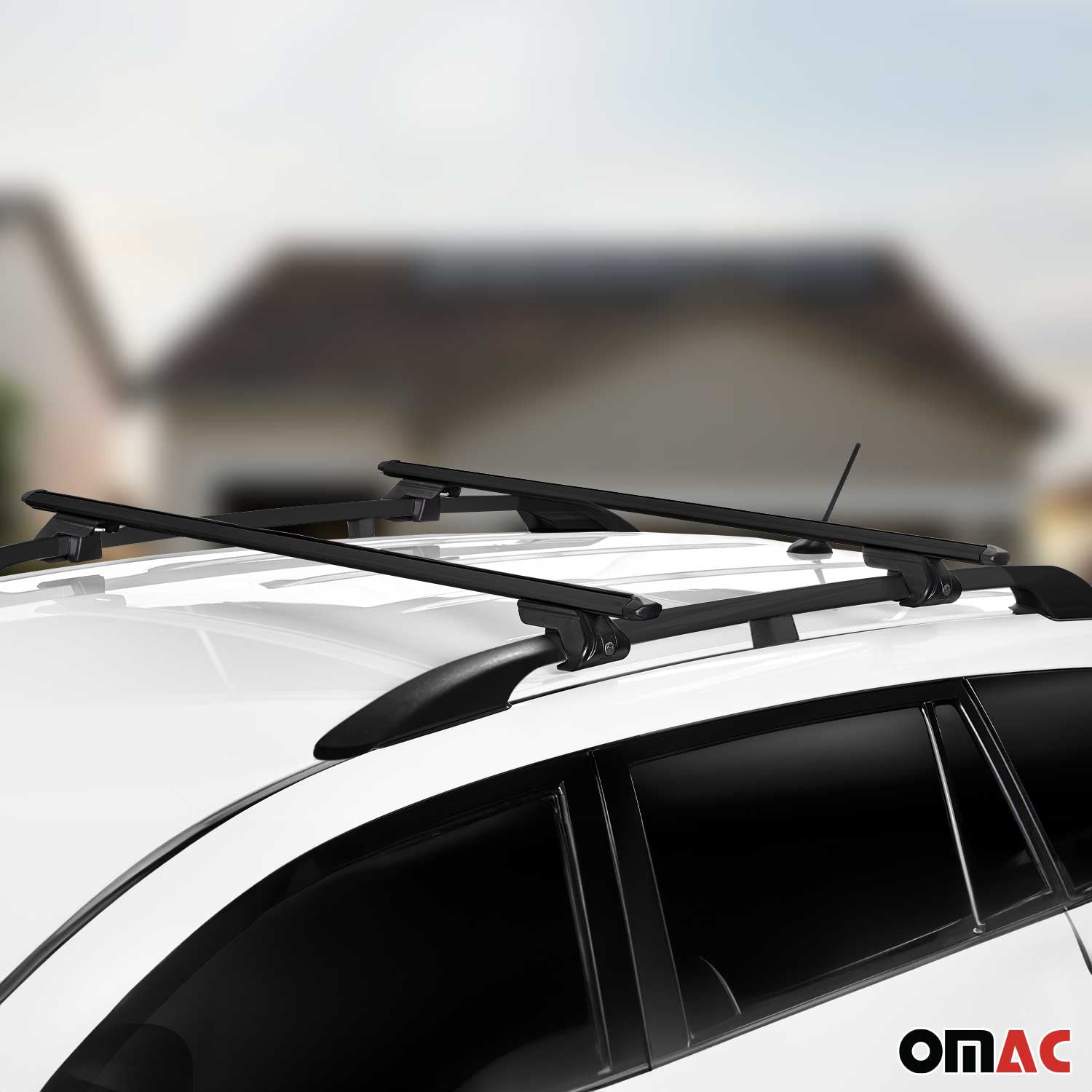 Dachreling + Dachträger Satz für VW Touareg 7L 2002-2010 Alu Schwarz OMAC DE