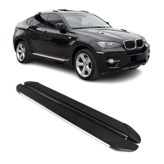 Seitenschweller Trittbretter für BMW X6 2008-2014 Silber Aluminium 2 tlg OMAC DE
