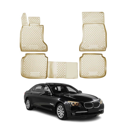 OMAC Gummimatten Fußmatten für BMW 7er F02 Long 2008-2015 Automatten Beige 4tlg OMAC DE