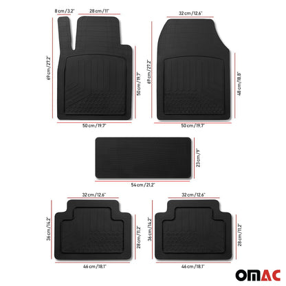 2023-2025 Fiat 600E Fußmatten Gummimatten 3D Matte Gummi Schwarz 5tlg OMAC DE