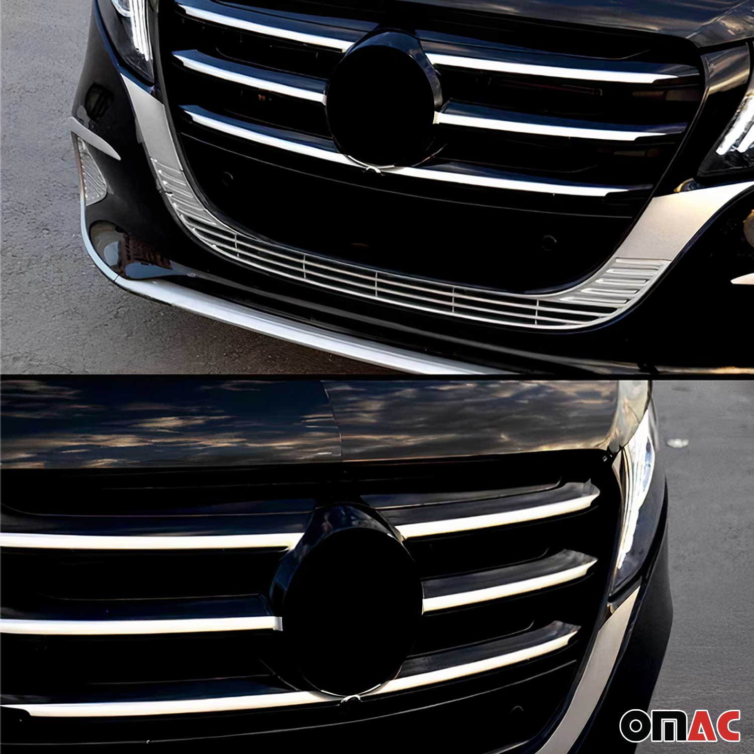 Kühlergrill Grillleisten für Mercedes Vito W447 2024-2025 Edelstahl Chrom 6tlg OMAC DE