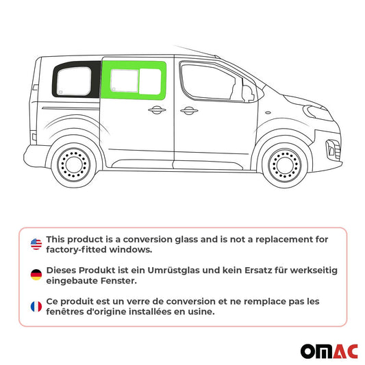 Schiebefenster Seitenfenster für Citroen Spacetourer 2017-2023 Schwarz Rechts L1 OMAC DE