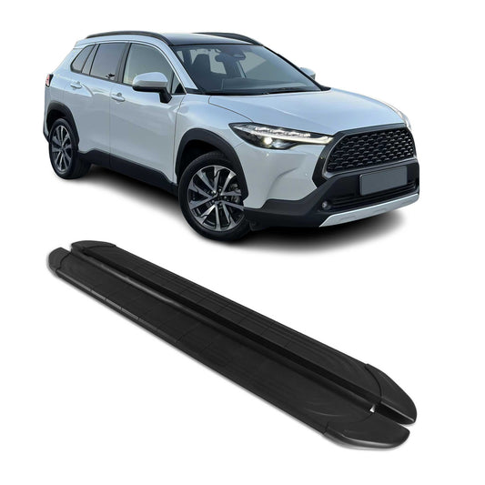 Seitenschweller Trittbretter für Toyota Corolla Cross 2020-2025 Schwarz 2 tlg OMAC DE