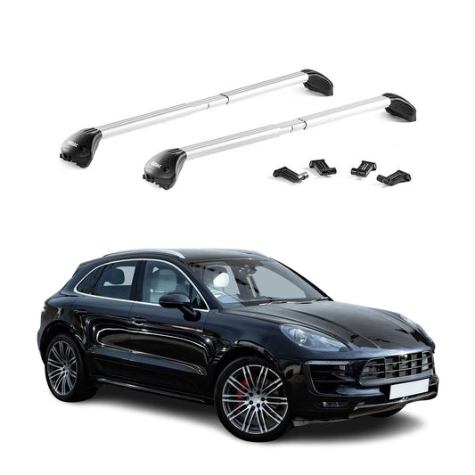 Dachträger Grundtäger für Porsche Macan 2014-2024 100kg Alu Silber 2 tlg ABE OMAC DE