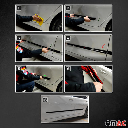 Seitentürleiste Türschutzleiste für Audi Polypropylene Schwarz 4x OMAC DE