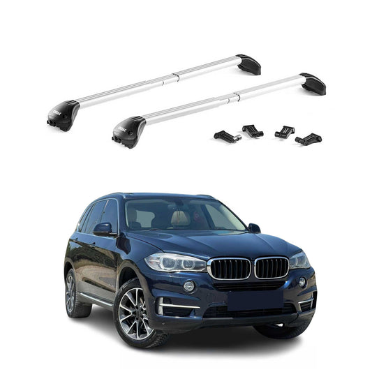 Dachträger Grundtäger für BMW X5 F15 2013-2018 100kg Aluminium Silber 2 tlg ABE OMAC DE