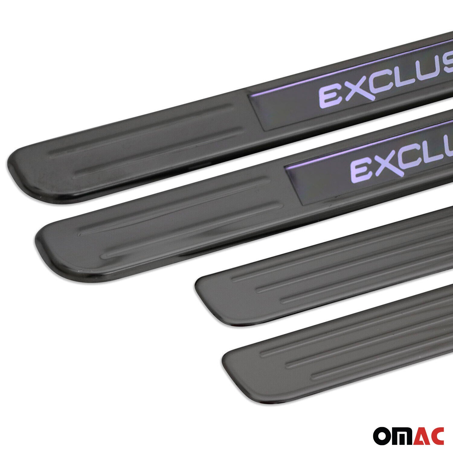 Einstiegsleisten Türschweller Universal LED Exclusive Edelstahl Dunkel Chrom 4x OMAC DE