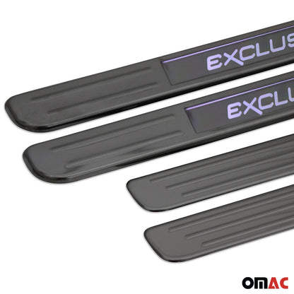 Einstiegsleisten Türschweller Universal LED Exclusive Edelstahl Dunkel Chrom 4x OMAC DE