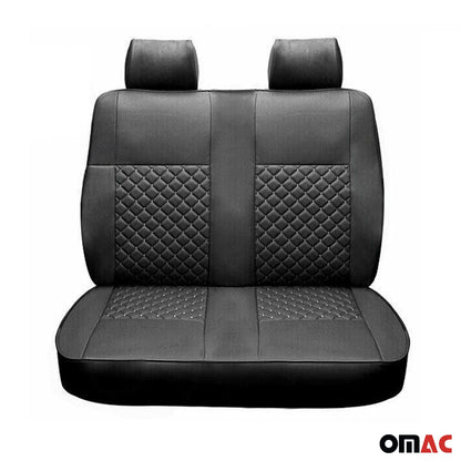 Sitzbezüge Schonbezüge für Mercedes Sprinter W906 2006-2018 Leder Schwarz 2+1 OMAC DE