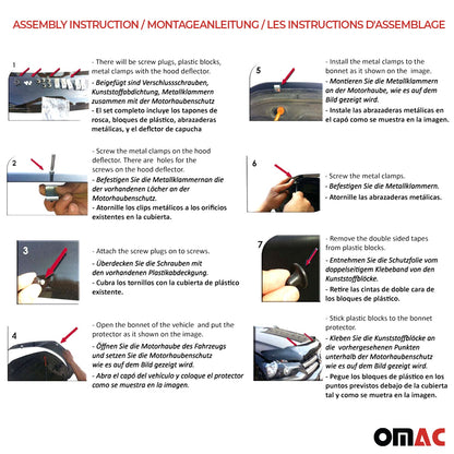 Motorhaube Deflektor Insekten Steinschlagschutz für Opel Vivaro 2014-2019 Dunkel OMAC DE