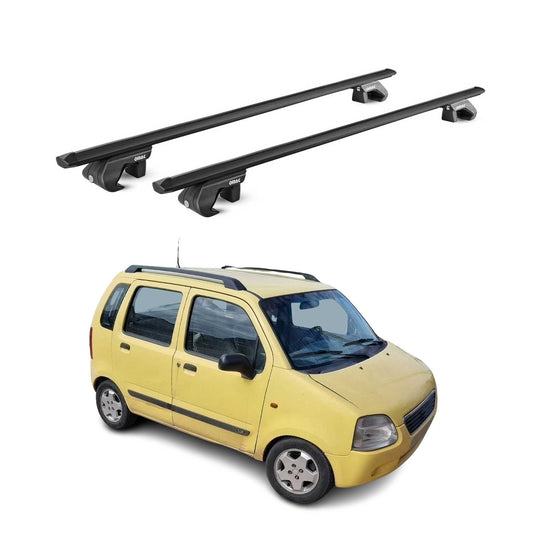 Dachträger Grundtäger für Suzuki Wagon R+ 2000-2008 5 tür 90kg Alu Schwarz ABE OMAC DE