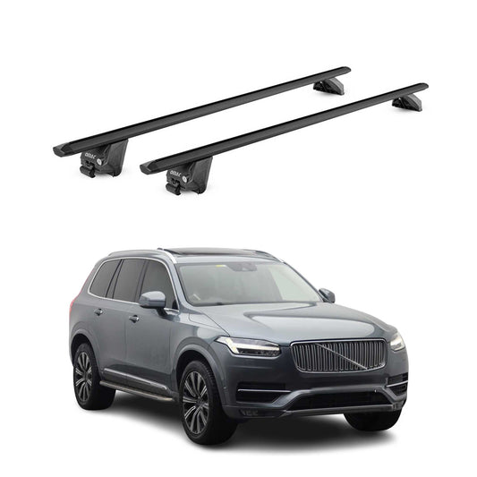 Dachträger Gepäckträger für Volvo XC90 2015-2025 Aluminium Schwarz 2 tlg ABE OMAC DE