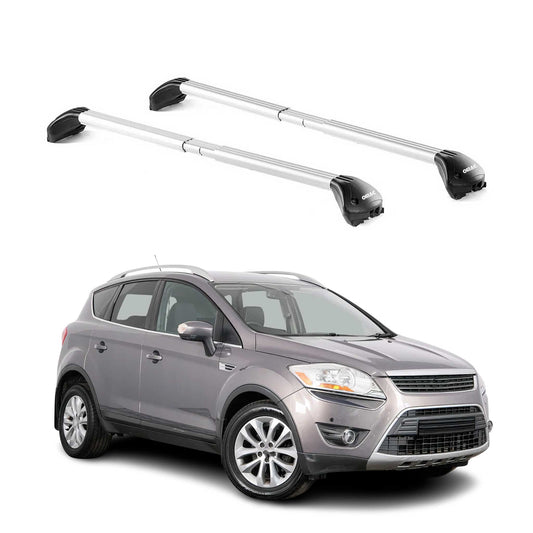 Dachträger Grundtäger für Ford Kuga mk1 2008-2012 5 tür 100kg Alu Silber 2x ABE OMAC DE