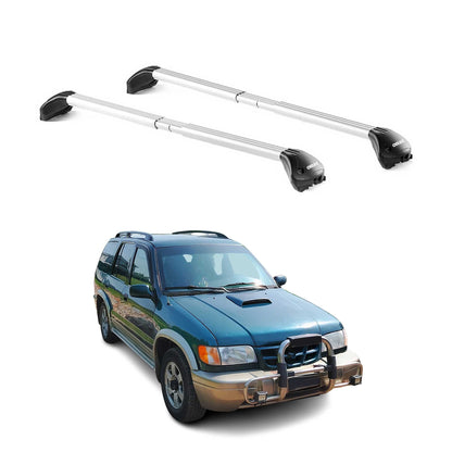Dachträger Grundtäger für Kia Sportage JA 1993-2004 100kg Alu Silber 2 tlg ABE OMAC DE