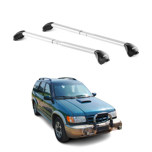 Dachträger Grundtäger für Kia Sportage JA 1993-2004 100kg Alu Silber 2 tlg ABE OMAC DE