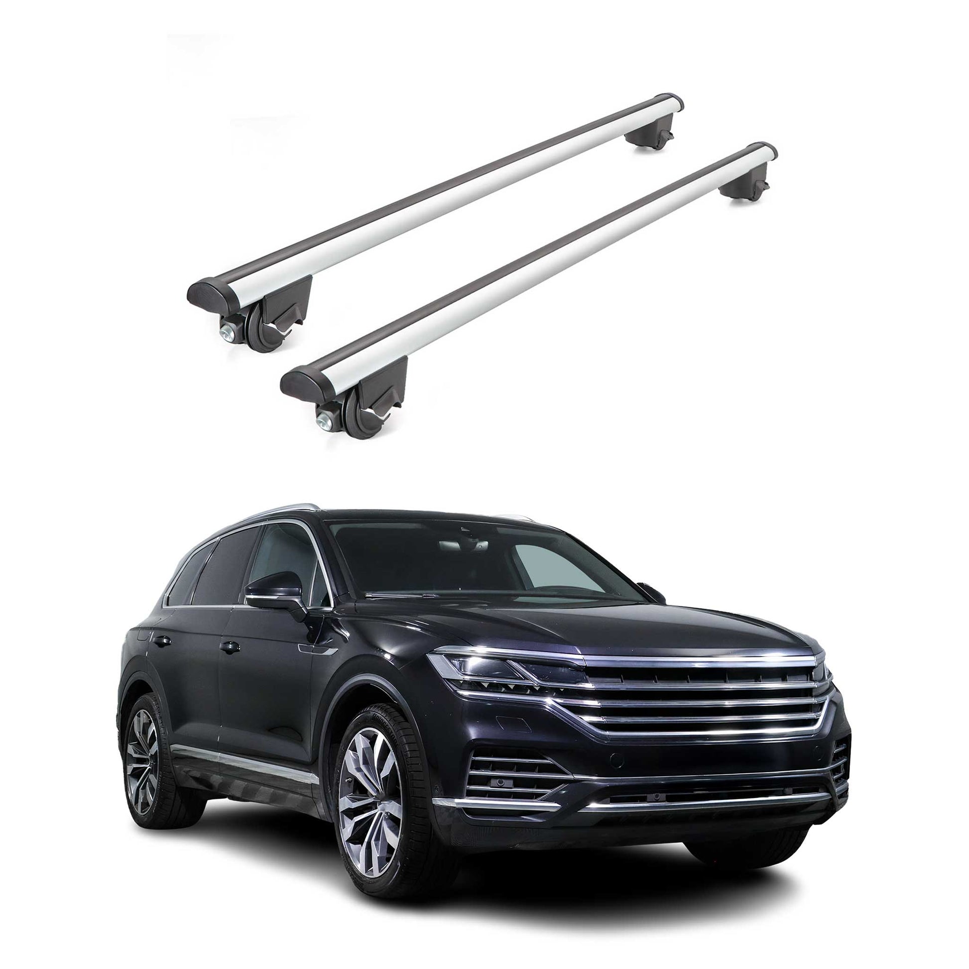 Dachträger Grundtäger für VW Touareg mk3 2018-2025 100kg Alu Silber 2 tlg ABE OMAC DE