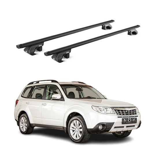 Dachträger für Subaru Forester mk3 2008-2013 5 tür 90kg Alu Schwarz 2x ABE OMAC DE
