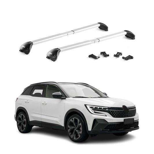 Dachträger Grundtäger für Renault Austral 2022-2025 100kg Alu Silber 2x ABE OMAC DE