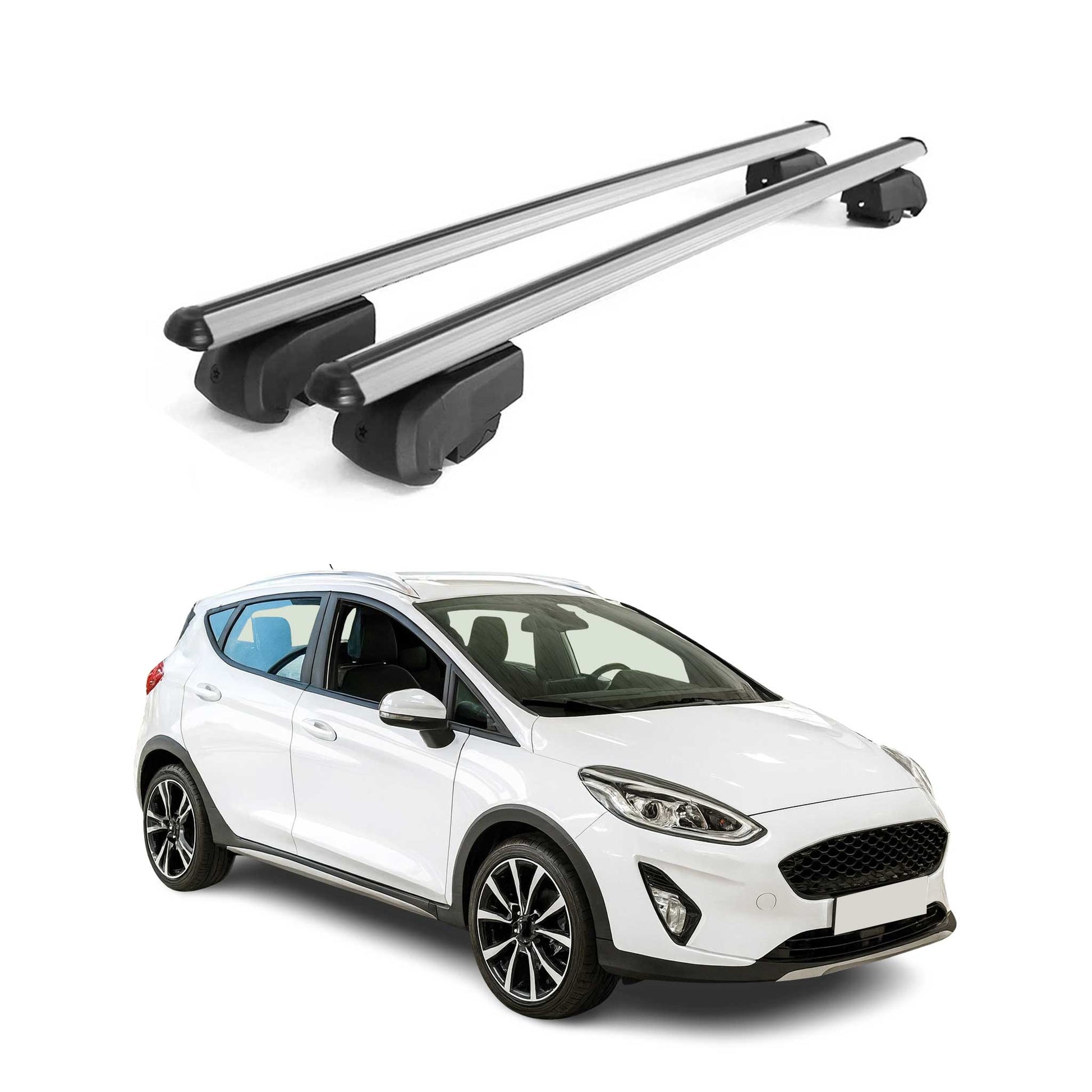 Dachträger Gepäckträger für Ford Fiesta Active 2017-2023 5-Trg ABE Alu Grau OMAC DE