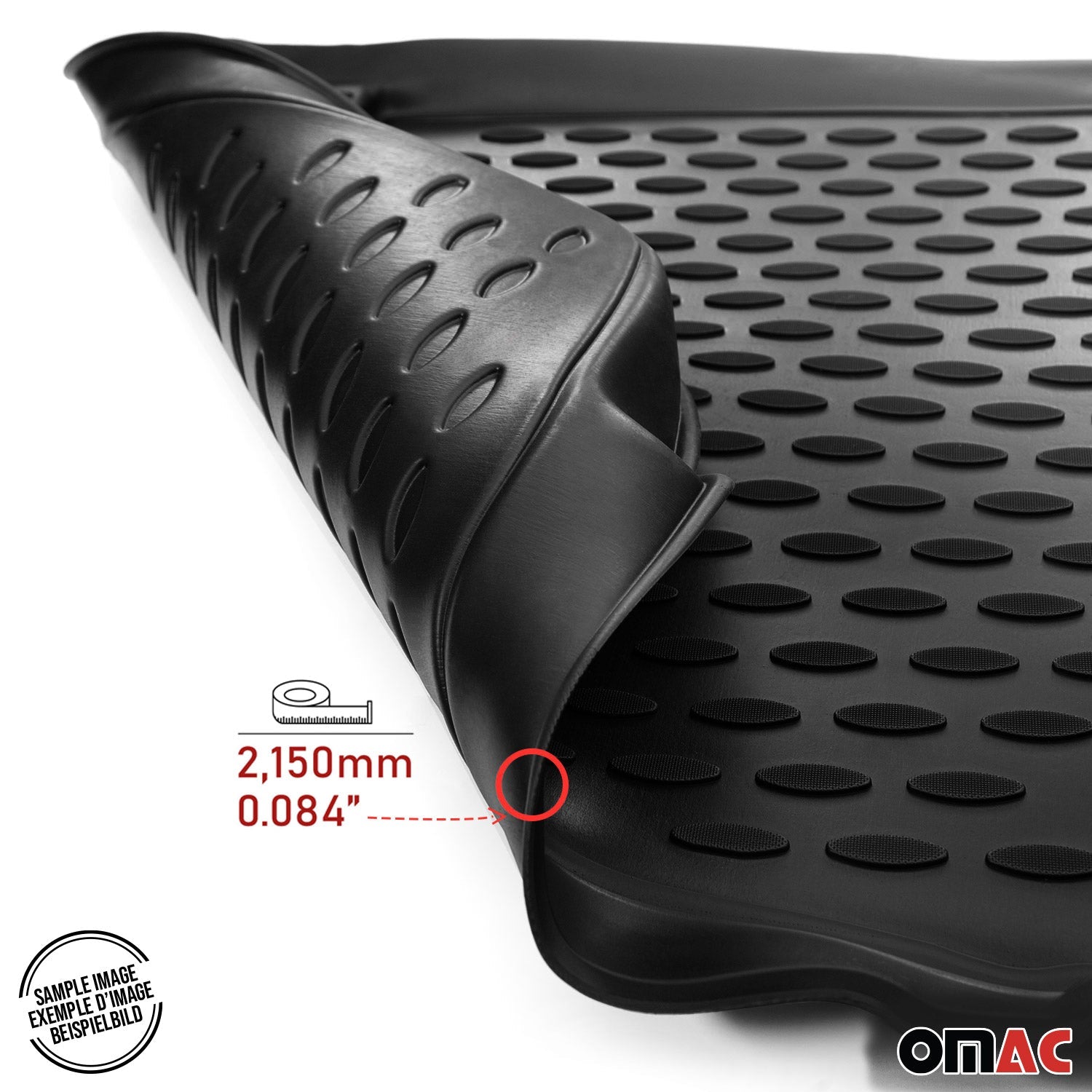 OMAC Gummimatten Fußmatten für BMW 7er G11 G12 2015-2022 Automatten Schwarz 4x OMAC DE