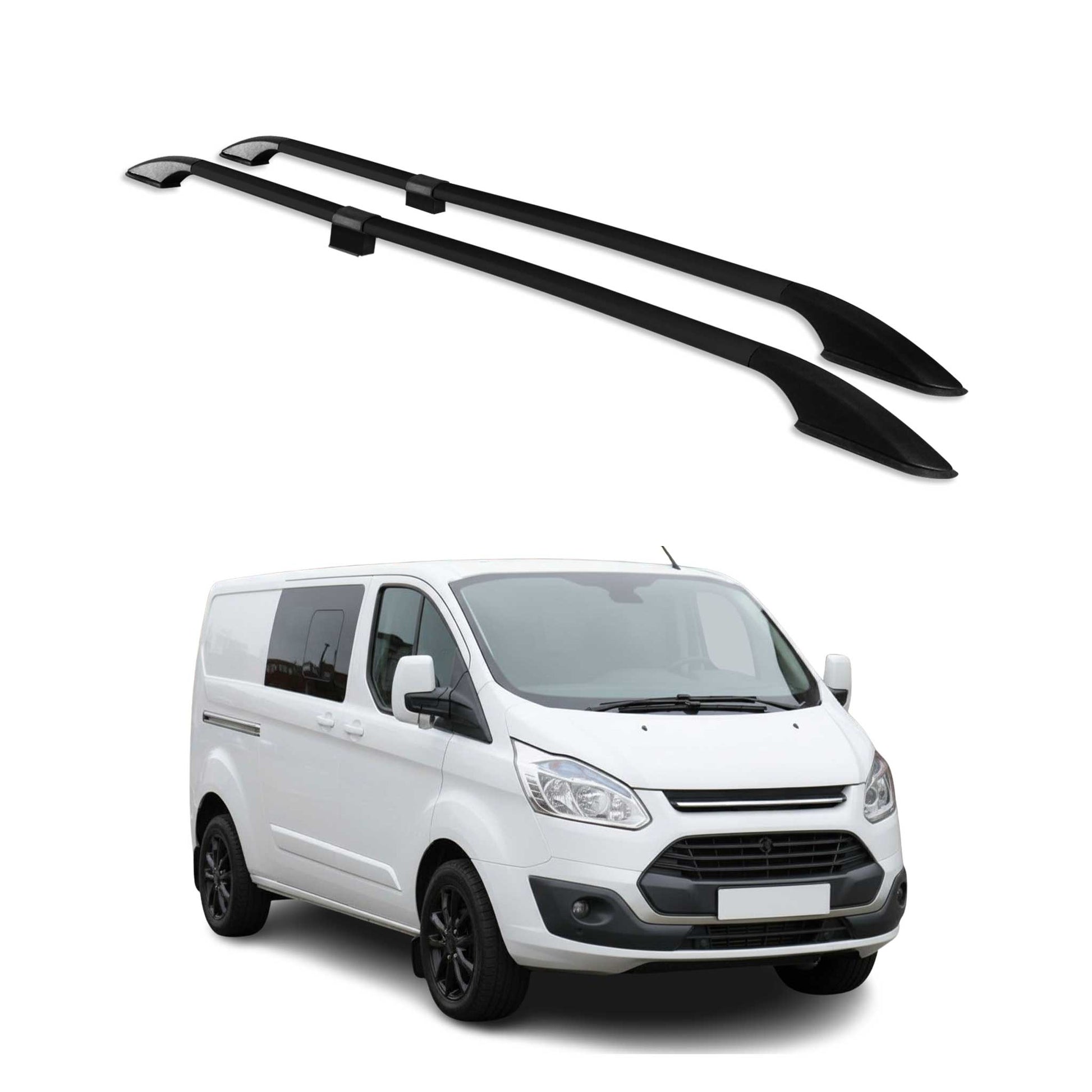 Dachreling für Ford Transit Tourneo Custom 2012-2024 L2 Langer Alu Schwarz OMAC DE