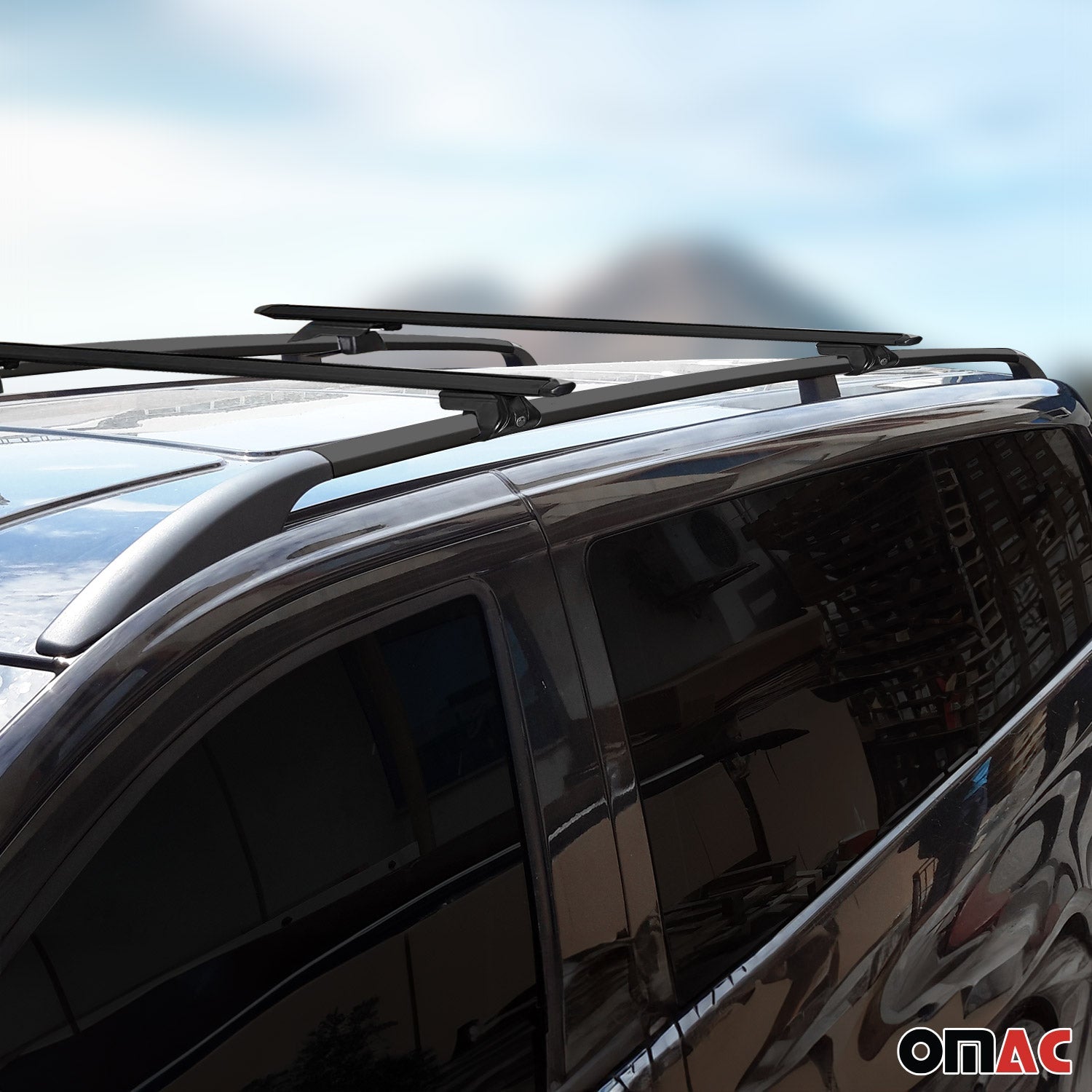 Dachreling + Dachträger Satz für Porsche Cayenne 9PA 2002-2010 Alu Schwarz OMAC DE