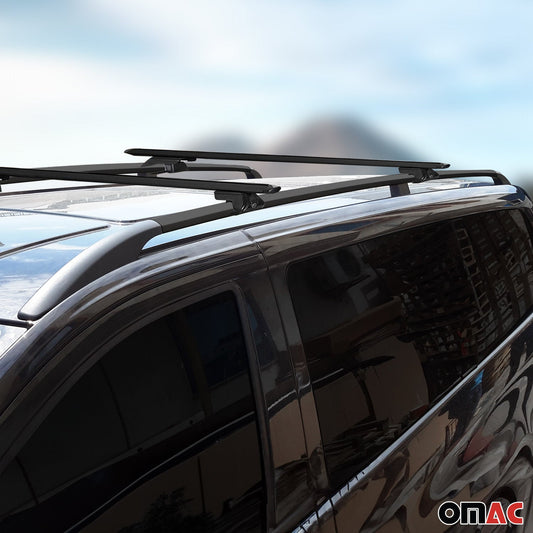Dachreling + Dachträger Satz für Porsche Cayenne 9PA 2002-2010 Alu Schwarz OMAC DE