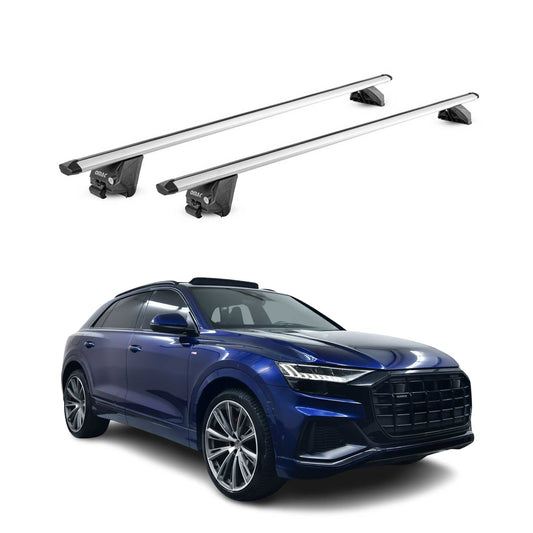 Dachträger Grundtäger für Audi Q8 2018-2025 100kg Aluminium Silber 2tlg ABE OMAC DE