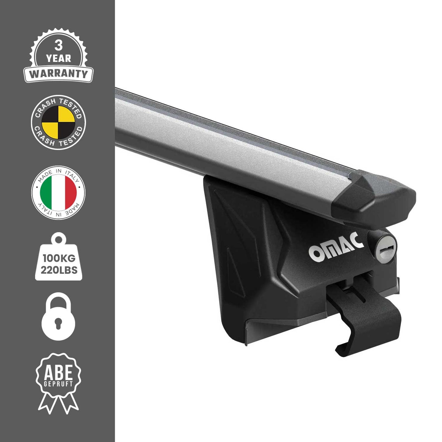 Dachträger Grundtäger für Audi Q3 mk2 2018-2025 100kg Aluminium Silber 2tlg ABE