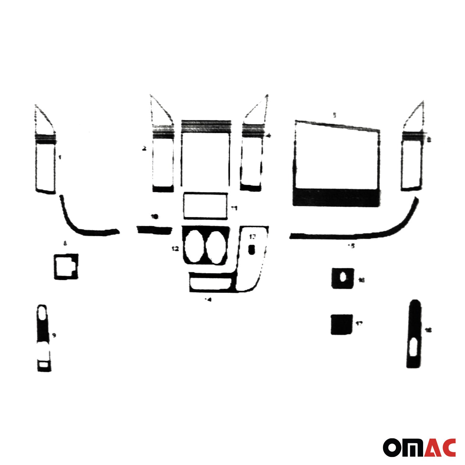 Innenraum Dekor Cockpit für Citroen Jumper 2006-2014 Piano Schwarz Optik 18tlg OMAC DE